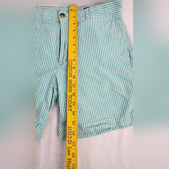 💪 VINEYARD VINES MEN'S BREAKER SHORTS SIZE 32 - TEAL / WHITE STRIPE 💪 - Picture 8 of 9